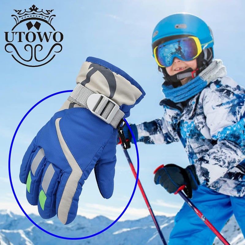 UTOWO Kids Winter Cold Weather Ski Gloves Boy-Girl Warm Windproof Snow Gloves for Snowboarding Sledding Cycling Toddler 3-6T - Image 2